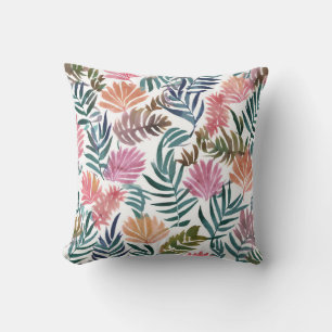 Botanische Bladeren Aquarel Bloemrijk Kleurig Bl Kussen