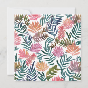 Botanische Bladeren Aquarel Bloemrijk Kleurrijk Bedankkaart