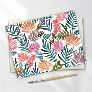 Botanische Bladeren Aquarel   Bloemrijk Kleurrijk  Briefkaart