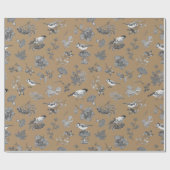  Botanische Bladeren Bessen Planten en Vogels Cadeaupapier (Vlak)