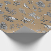  Botanische Bladeren Bessen Planten en Vogels Cadeaupapier (Hoek)