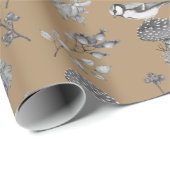  Botanische Bladeren Bessen Planten en Vogels Cadeaupapier (Rol Hoek)