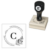 Botanische bladeren & bloemen aangepaste typografi rubberstempel (Gestempeld)