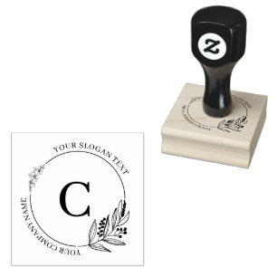 Botanische bladeren & bloemen aangepaste typografi rubberstempel