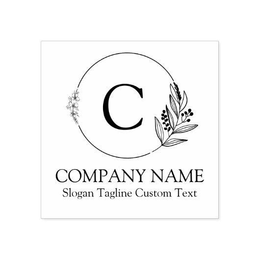 Botanische bladeren & bloemen aangepaste typografi rubberstempel (Afrduk)