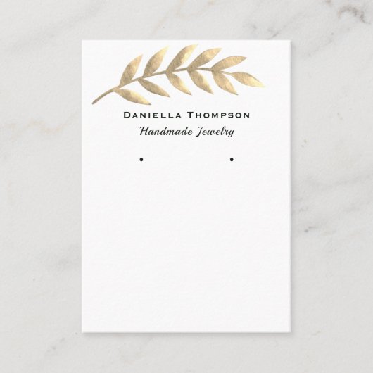 Botanische bladeren Boutique juwelen oorscherm Visitekaartje (Voorkant)