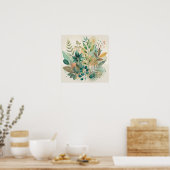 Botanische bladeren Collage Wall Decor Poster (Keuken)