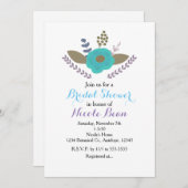 Botanische bladeren en Blauwgroen blauwe vlinderui Kaart (Voorkant / Achterkant)