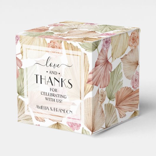 Botanische bladeren en bloemen Boho Wedding Bedankdoosjes (Voorkant Zijde)