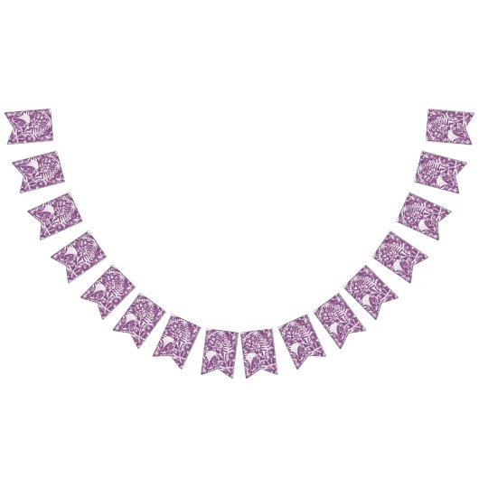 Botanische bladeren en bloemen Paars Vlaggetjes (Alle)