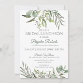 Botanische bladeren en groen bruids lunch kaart (Voorkant)