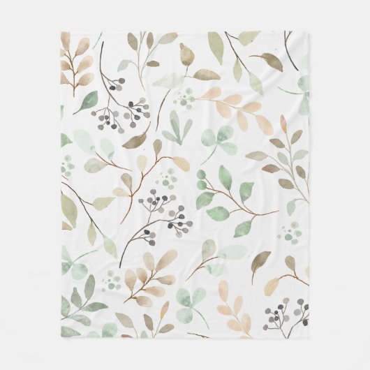 Botanische Bladeren Fleece Deken (Voorkant)