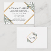 Botanische bladeren Goud Bruiloft ACCOMMODATIE Informatiekaartje (Voorkant / Achterkant)