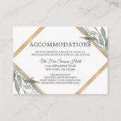 Botanische bladeren Goud Bruiloft ACCOMMODATIE Informatiekaartje (Voorkant)