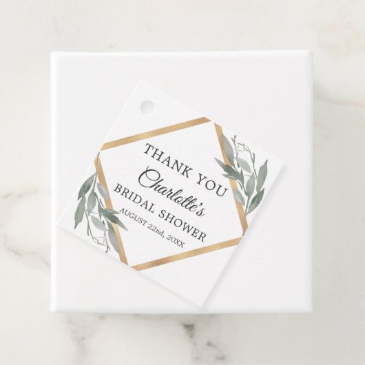 Botanische bladeren Goud Vrijgezellenfeest DANK U Bedankjes Labels (In situ)