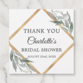 Botanische bladeren Goud Vrijgezellenfeest DANK U Bedankjes Labels (Achterkant)