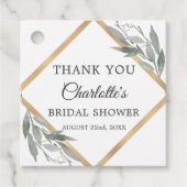Botanische bladeren Goud Vrijgezellenfeest DANK U Bedankjes Labels (Voorkant)