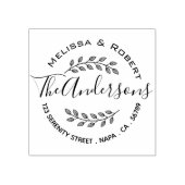 Botanische bladeren in de schaduw gesteld Wreatepa Rubberstempel (Afrduk)