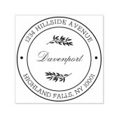 Botanische bladeren kalligrafie retouradres zelfinktende stempel (Design)