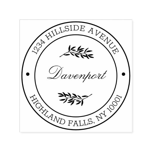 Botanische bladeren kalligrafie retouradres  zelfinktende stempel (Design)