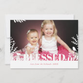 BOTANISCHE BLADEREN KERSTMIS hand getrokken blader Feestdagenkaart (Voorkant)