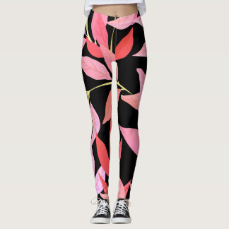 Botanische bladeren, kleurrijk naadloos patroon. leggings