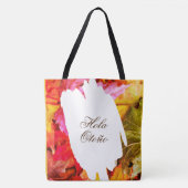 Botanische bladeren Kleurrijke Trendy Herfst Hallo Tote Bag (Voorkant)
