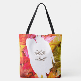 Botanische bladeren Kleurrijke Trendy Herfst Hallo Tote Bag