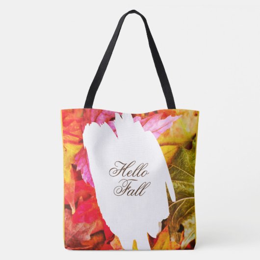Botanische bladeren Kleurrijke Trendy Herfst Hallo Tote Bag (Achterkant)