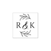 Botanische bladeren krans Ampersand Initialen brui Rubberstempel (Afrduk)