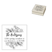 Botanische bladeren Lijst familienaam retouradres Rubberstempel (Gestempeld)