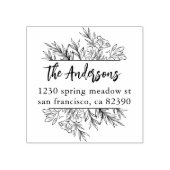 Botanische bladeren Lijst familienaam retouradres Rubberstempel (Afrduk)