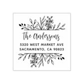 Botanische bladeren Lijst familienaam retouradres Rubberstempel (Afrduk)