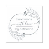 Botanische bladeren Lijst hand gemaakt met liefde Zelfinktende Stempel (Design)