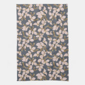 Botanische bladeren met bloemen en bessen theedoek (Verticaal)