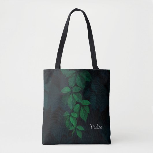 Botanische bladeren met persoonlijke Natuur Tote Bag (Voorkant)