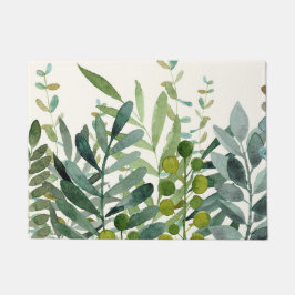 Botanische bladeren met tuinvormige Waterverf   Deurmat