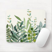 Botanische bladeren met tuinvormige Waterverf Muismat (Met muis)