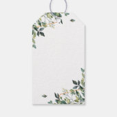 Botanische bladeren, moderne dank u huwelijkscadea cadeaulabel (Achterkant)