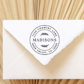 Botanische bladeren Moderne ronde retour adres Zelfinktende Stempel