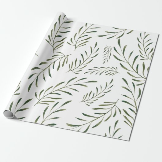 botanische bladeren naadloos patroon cadeaupapier (Uitgerold)