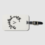 Botanische bladeren Neutrale Initiaal van het Crea Bagagelabel (Voorkant (horizontaal))