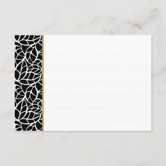 Botanische bladeren Patroon Grens Datum Nachtideeë Informatiekaartje (Achterkant)