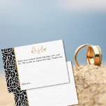 Botanische bladeren Patroon Grens Datum Nachtideeë Informatiekaartje<br><div class="desc">Nodig gasten uit om hun advies te delen met onze Botanical Leaves Pattern Border Wisdom Enclosure Kaart, onderdeel van het Chic Leaf Pattern Border Wedding Invitation Collectie. Deze platte kaart van 3, 5 x 5 inch in landschapsformaat heeft een witte voorkant met een dominante zwarte abstracte bladrand. Pas tekst aan...</div>