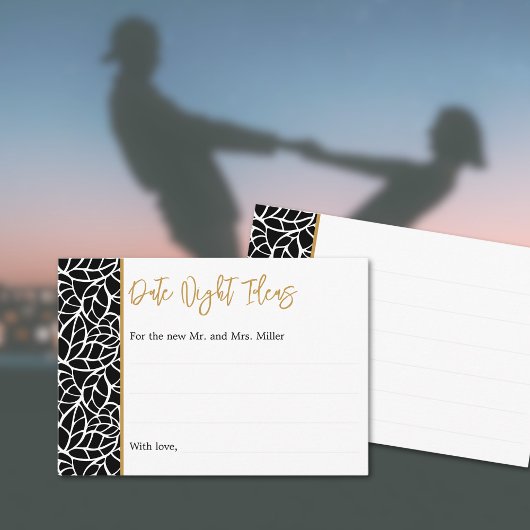 Botanische bladeren Patroon Grens Datum Nachtideeë Informatiekaartje