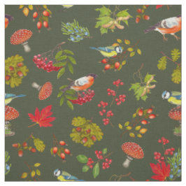 Botanische bladeren Planten en vogelherfst Stof