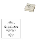 Botanische bladeren Retouradres Zelfinkt Rubberstempel (Gestempeld)