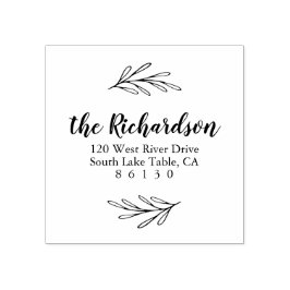 Botanische bladeren Retouradres Zelfinkt Rubberstempel