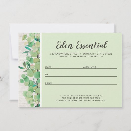 Botanische bladeren Robuuste Kaart van het houtexi (Achterkant)