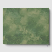 Botanische bladeren roze bloemenbruiloft gastenboek (Achterkant)